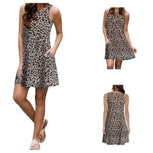 Animal print Leopard shift dress with pockets size medium NWT